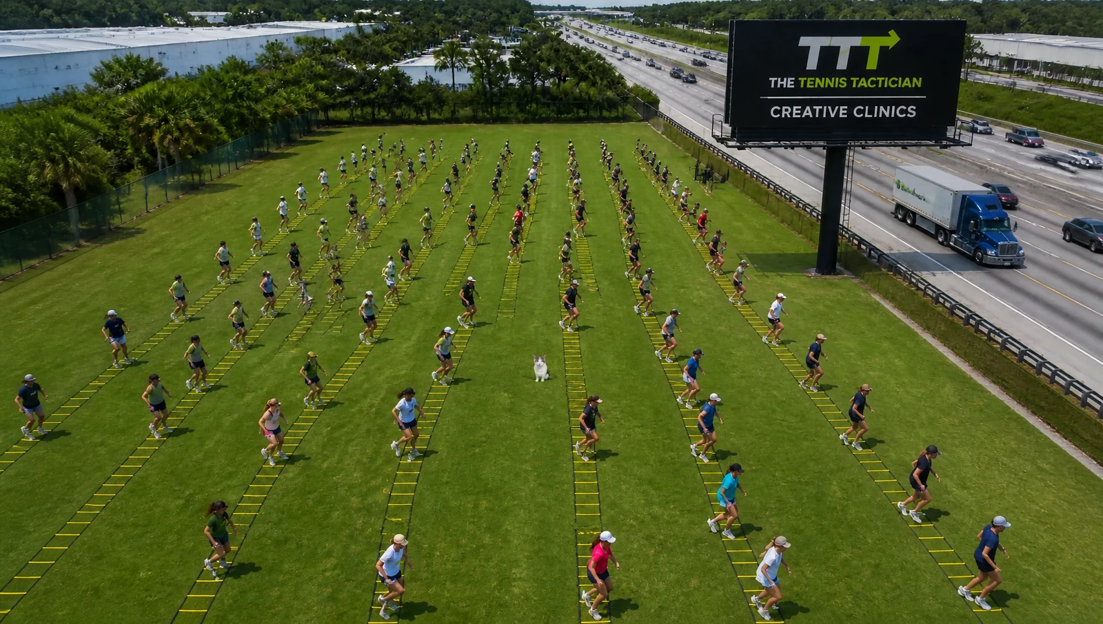 Agility Ladder Drills Field Highway Billboard