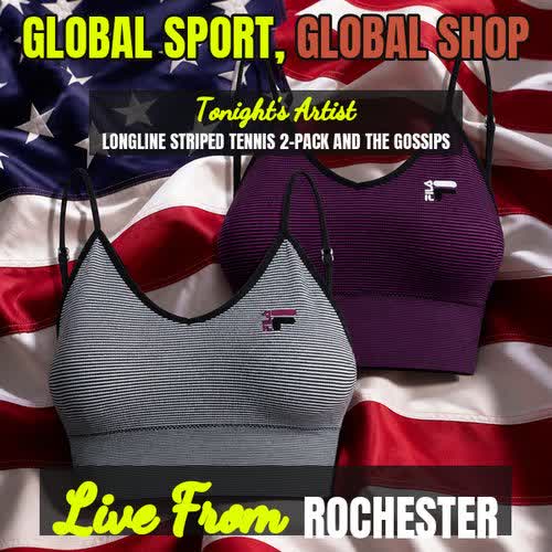 Fila Longline Striped Tennis Sports Bra 2-Pack song cover