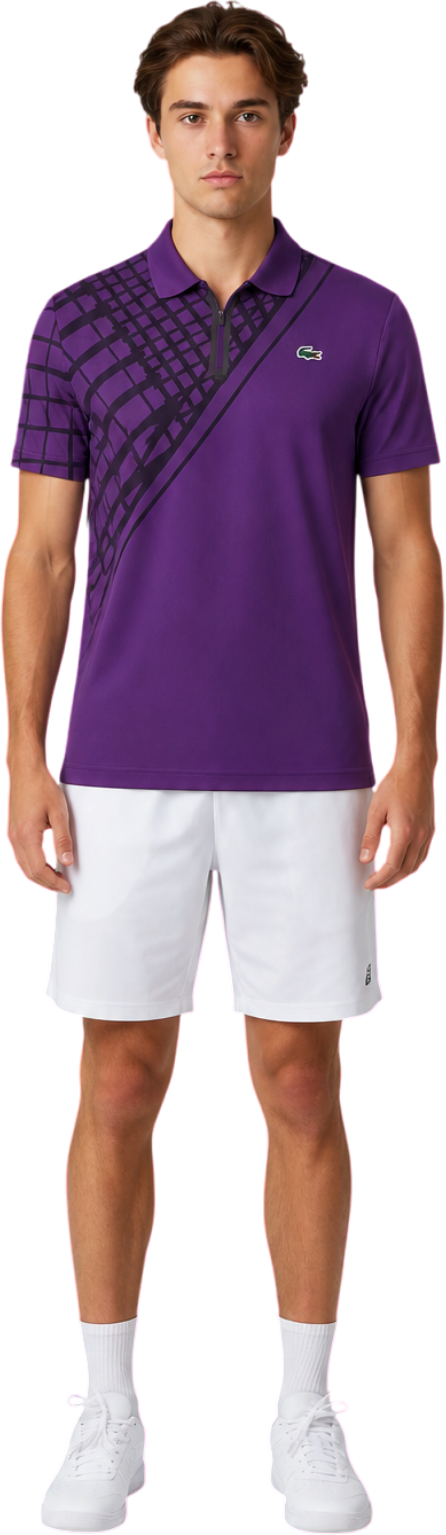 Lacoste Sport Ultra Dry Printed Slim Fit Men's Tennis Polo