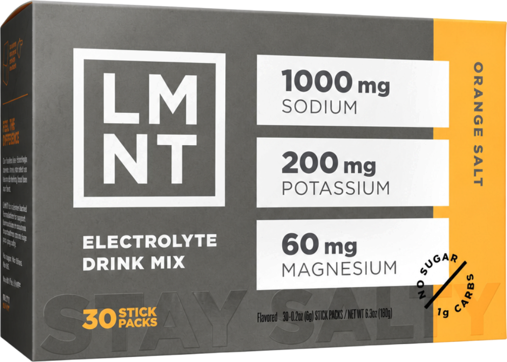 LMNT Zero Sugar Orange Salt Electrolyte Drink Mix 30-Pack