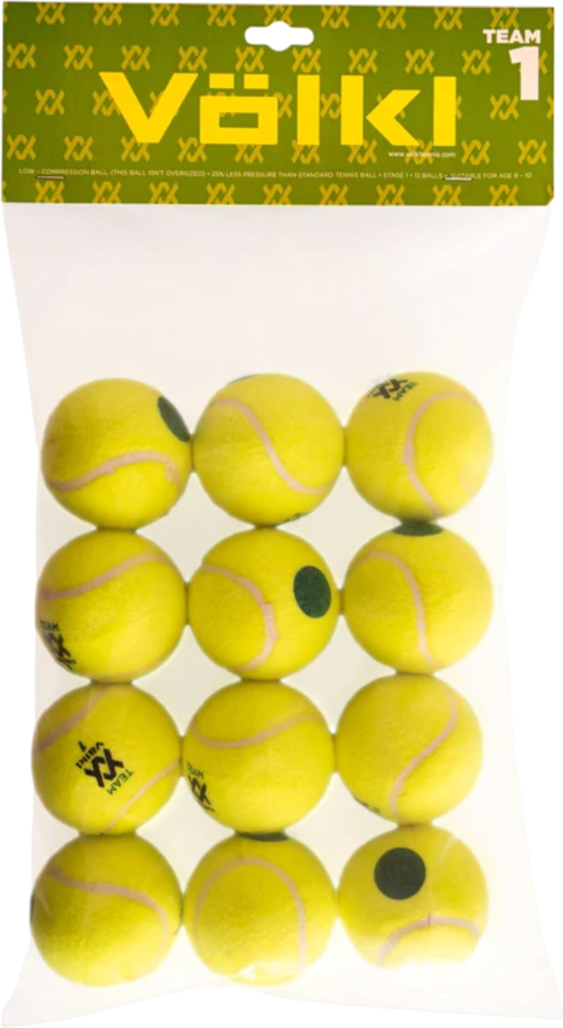 Volkl Team 1 Green Dot Tennis Balls