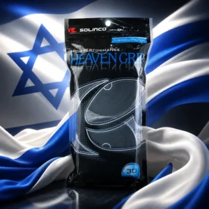 adult tennis classes in 33321 — the Solinco Heaven Grip Tennis Overgrip 30-Pack and the national flag of Israel, the country of Ashkelon, Israel, composed into a single image.