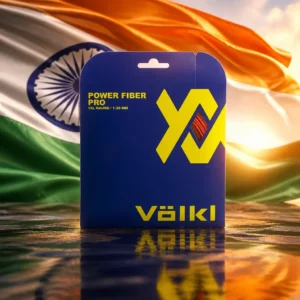 adult tennis classes in 33322 — the Volkl Power Fiber Pro 15L Tennis String Set and the national flag of India, the country of Dindigul, India, composed into a single image.
