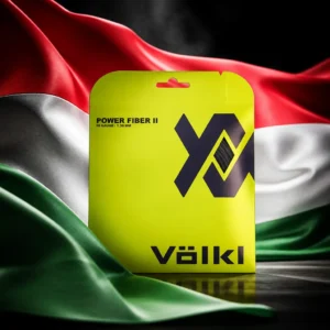 adult tennis classes in 33324 — the Volkl Power Fiber Pro 16g Tennis String Set and the national flag of Hungary, the country of Nyíregyháza, Hungary, composed into a single image.