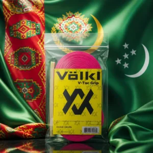 adult tennis classes in 33388 — the Volkl V-Tac Grip Tennis Overgrip 30-Pack and the national flag of Turkmenistan, the country of Daşoguz, Turkmenistan, composed into a single image.
