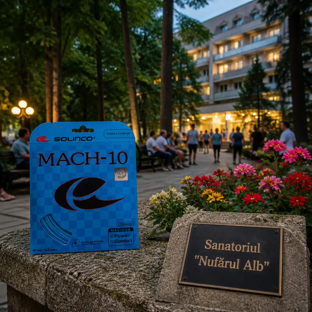 adult tennis classes Melrose Park — a set of Solinco Mach-10 18g tennis string outside a study block of the Bogdan Petriceicu Hasdeu State University of Cahul.
