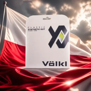adult tennis classes Rio Vista — the Volkl Classic Synthetic Gut 16g Tennis String Set and the national flag of Poland, the country of Kielce, Poland, composed into a single image.