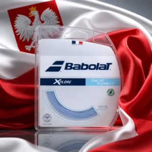 advanced cardio tennis clinic — the Babolat RPM Blast 17g Tennis String Reel and the national flag of Poland, the country of Kazimierz Dolny, Poland, composed into a single image.