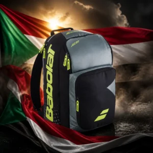 affordable tennis classes Fort Lauderdale — the Babolat Pure Aero Tennis Backpack and the national flag of Sudan, the country of Al-Fashir, Sudan, composed into a single image.