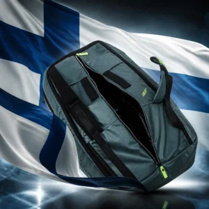 affordable tennis classes near me — the Babolat Pure Aero Tennis Bag (12 Racquet) and the national flag of Finland, the country of Joensuu, Finland, composed into a single image.