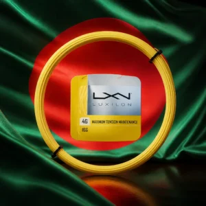 Bay Colony cardio tennis clinic — the Luxilon 4G 16g Tennis String Set and the national flag of Bangladesh, the country of Barishal, Bangladesh, composed into a single image.