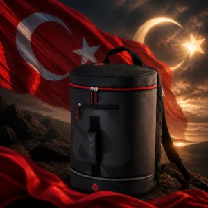 Bay Colony tennis clinics — the Prokennex Ace Station Tennis Backpack and the national flag of Turkey, the country of Ardahan, Turkey, composed into a single image.