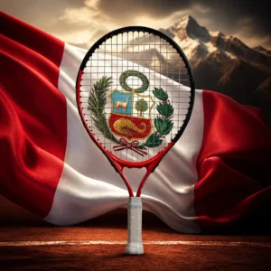 beginner tennis classes Flagler Village — the Diadem Super 19 Junior Tennis Racquet and the national flag of Peru, the country of Ollantaytambo, Peru, composed into a single image.