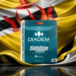 beginner tennis classes Middle River Terrace — the Diadem Solstice Power string set composed with the flag of Brunei, the yellow field crossed by black and white diagonal stripes with the red national crest behind the coiled string