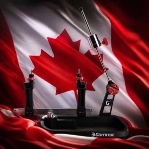cardio instruction — the Gamma Momentum Drop Weight 2 Tennis Stringing Machine combined with the national flag of Canada