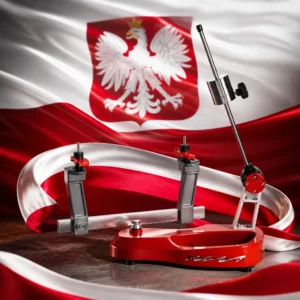 cardio lesson Fort Lauderdale — the Gamma Swivel Base and Spring Tension Winder Tennis Stringing Machine combined with the national flag of Poland