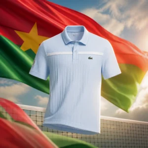 cardio tennis 33019 — the Lacoste Accent Tennis Heritage Men's Polo Shirt combined with the national flag of Burkina Faso