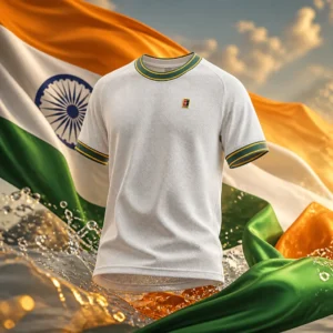 cardio tennis 33306 — the Nike Hydroguard Men's Short-Sleeve combined with the national flag of India