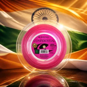 cardio tennis 33325 — the Solinco Confidential Soft 16g Tennis String Reel combined with the national flag of India