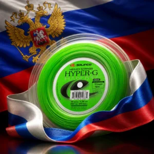 cardio tennis 33351 — the Solinco Heaven Strings Hyper-G Round 16g Tennis String Reel combined with the national flag of Russia