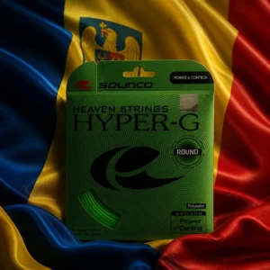 cardio tennis 33388 — the Solinco Heaven Strings Hyper-G Round 16g Tennis String Set combined with the national flag of Romania