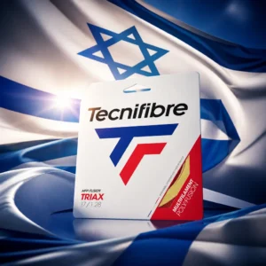 cardio tennis class River Oaks — the Tecnifibre Triax 17g Tennis String set combined with the national flag of Israel