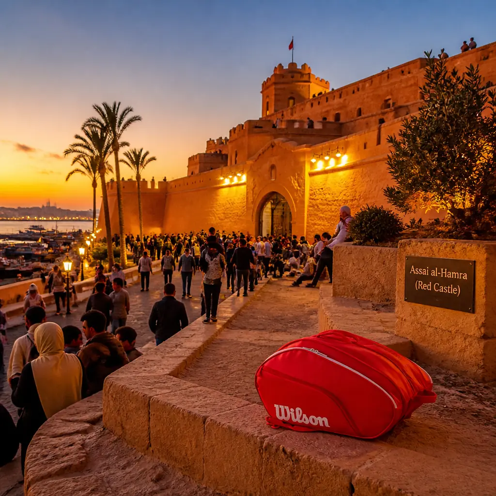 cardio tennis class Seven Isles — Assai al-Hamra (Red Castle) in Tripoli, Large ochre-walled fortress on high ground at the edge of Tripoli's old city and harbour, a maze of courtyards and layered walls above the sea