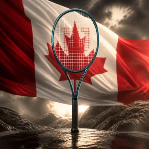 cardio tennis class Shady Banks — the Wilson Blade 104 V9 Tennis Racquet combined with the national flag of Canada
