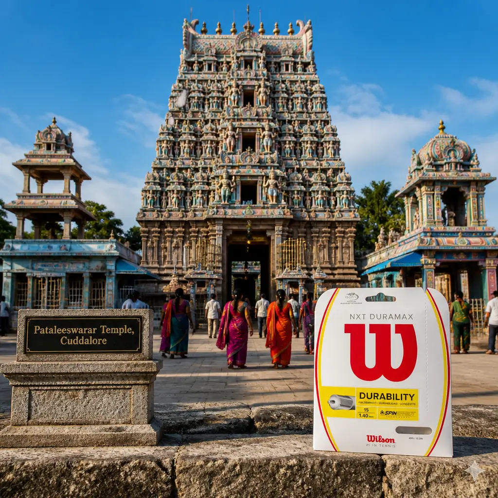 cardio tennis classes 33332 — Pataleeswarar Temple, Cuddalore in Cuddalore, Dravidian Shiva temple with a tall tiered gopuram of painted stucco figures over its street gateway, enclosing a granite-pillared hall and a stone tank, in the older quarter of Cuddalore town