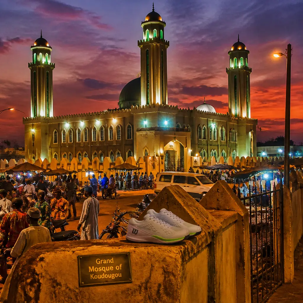 cardio tennis classes for anxiety relief — Grand Mosque of Koudougou in Koudougou, A large mosque with minarets rising above the low rooftops of Koudougou, its courtyard and prayer hall serving the city's Muslim community