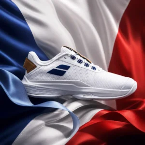 cardio tennis classes in 33328 — the Babolat Jet Tere 2 All Court Wimbledon Limited Edition Women's Tennis Shoes combined with the national flag of France