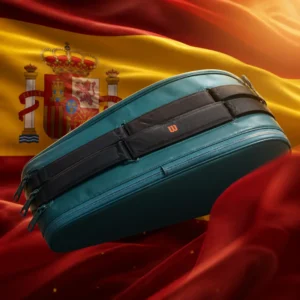 cardio tennis classes — the Wilson Blade V9 Super Tour Tennis Bag (2 Racquets) combined with the national flag of Spain