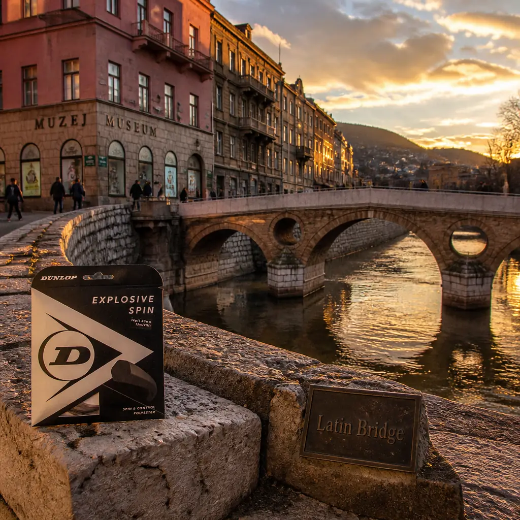 cardio tennis classes Sunrise Intracoastal — Latin Bridge in Sarajevo, Small four-arch Ottoman stone bridge over the Miljacka river, opposite a corner museum building in central Sarajevo