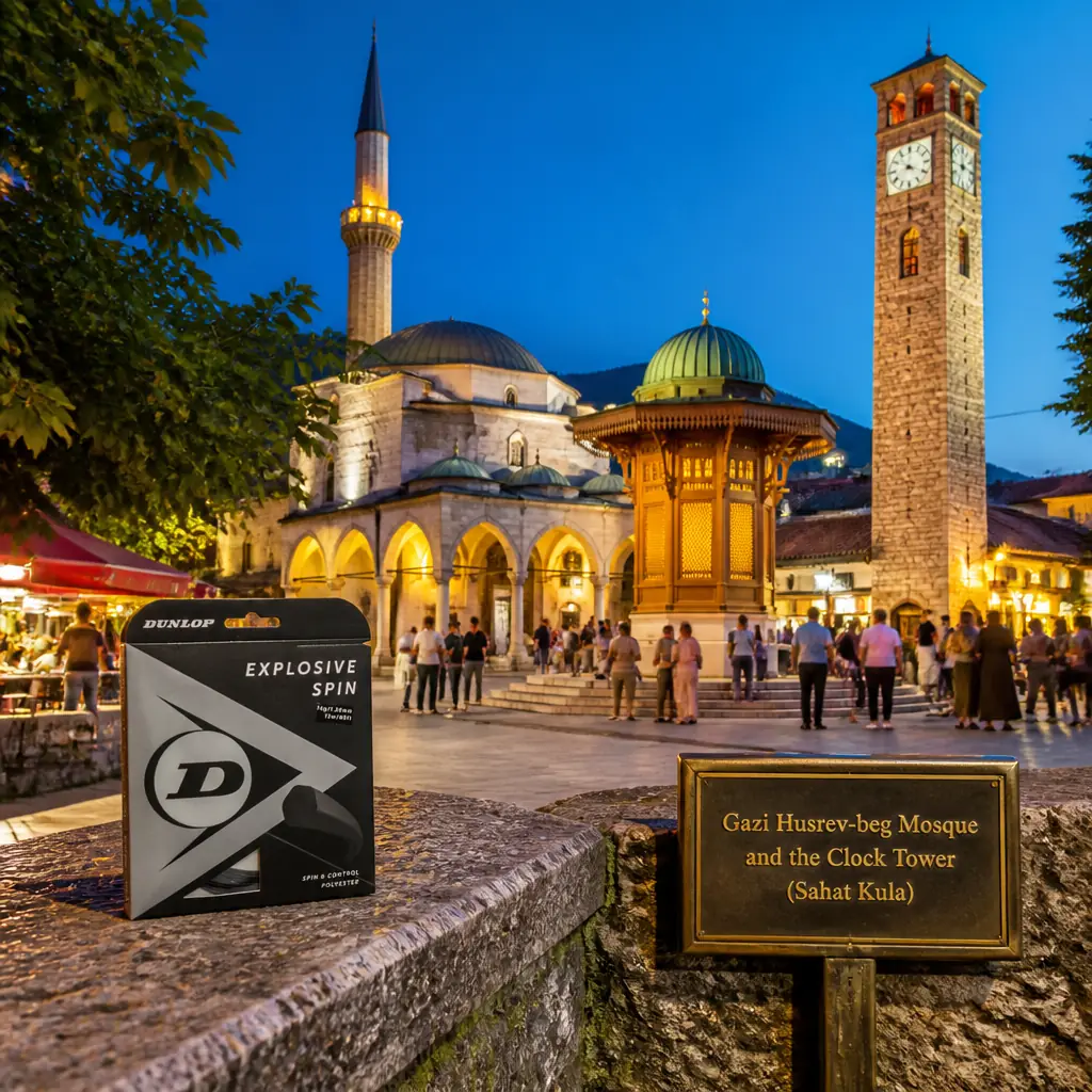 cardio tennis classes Sunrise Intracoastal — Gazi Husrev-beg Mosque and the Clock Tower (Sahat Kula) in Sarajevo, Domed 16th-century mosque in Baščaršija with a courtyard fountain, and a tall stone clock tower beside it
