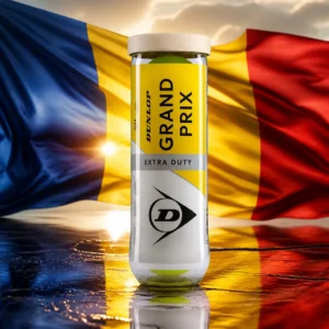 cardio tennis clinic Beverly Heights — the Dunlop Grand Prix Tennis Ball Can combined with the national flag of Romania