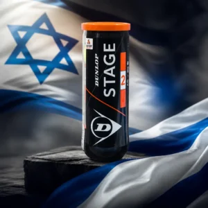 cardio tennis clinic Edgewood — the Dunlop Stage 2 Orange Tennis Ball Can combined with the national flag of Israel