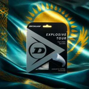 cardio tennis clinic — the Dunlop Explosive Tour 17g Tennis String Set combined with the national flag of Kazakhstan