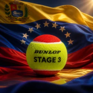 cardio tennis clinic Fort Lauderdale Beach — the Dunlop Stage 3 Red Tennis Ball Can combined with the national flag of Venezuela