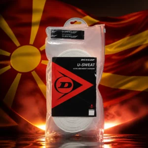cardio tennis clinic in Fort Lauderdale — the Dunlop U Sweat Tennis Overgrip 30- Pack combined with the national flag of North Macedonia