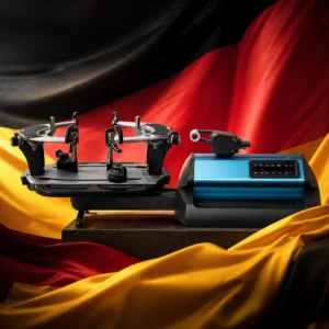 cardio tennis clinic Lauderdale Manors — the Gamma Professional Stringing Machine combined with the national flag of Germany