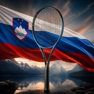cardio tennis clinic near Fort Lauderdale beach — the Head Gravity MP 2025 Tennis Racquet combined with the national flag of Slovenia
