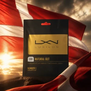 cardio tennis clinic Tarpon Bend — the Luxilon Natural Gut 16g Tennis String Set combined with the national flag of Denmark