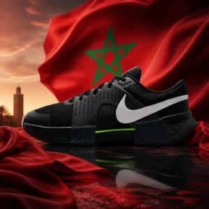 cardio tennis clinic Wilton Manors — the Nike Zoom GP Challenge 1.5PRM Hard Court Women's Tennis Shoes combined with the national flag of Morocco