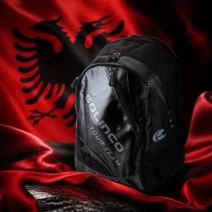 cardio tennis clinics 33308 — the Solinco Blackout Tennis Backpack combined with the national flag of Albania