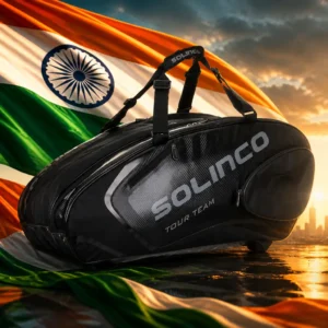 cardio tennis clinics 33309 — the Solinco Blackout Tennis Bag (15 Racquets) combined with the national flag of India