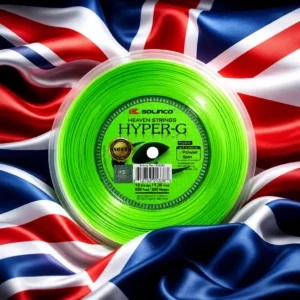 cardio tennis clinics 33312 — the Solinco Heaven String Hyper-G Soft 16g Tennis String Reel combined with the national flag of United Kingdom