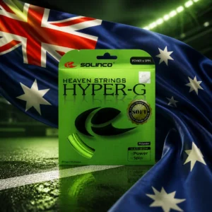 cardio tennis clinics 33315 — the Solinco Heaven String Hyper-G Soft 16L Tennis String Set combined with the national flag of Australia