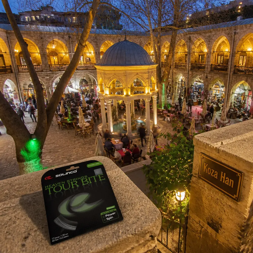 cardio tennis clinics 33325 — Koza Han in Bursa, Two-storey Ottoman caravanserai with an arcaded courtyard and a small domed mosque on pillars over a fountain in the centre, in Bursa's bazaar