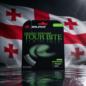 cardio tennis clinics 33327 — the Solinco Heaven Strings Tour Bite 16L Tennis String Set combined with the national flag of Georgia