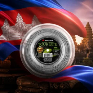 cardio tennis clinics Coral Ridge — the Solinco Heaven Strings Tour Bite soft 17g Tennis String Reel combined with the national flag of Cambodia